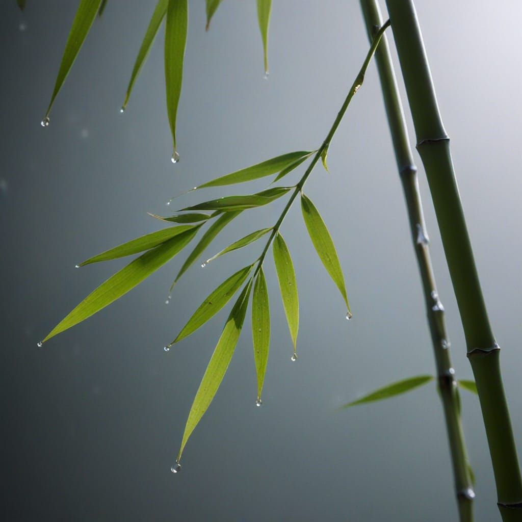 Minimalist Bamboo Stalk in Soft Light