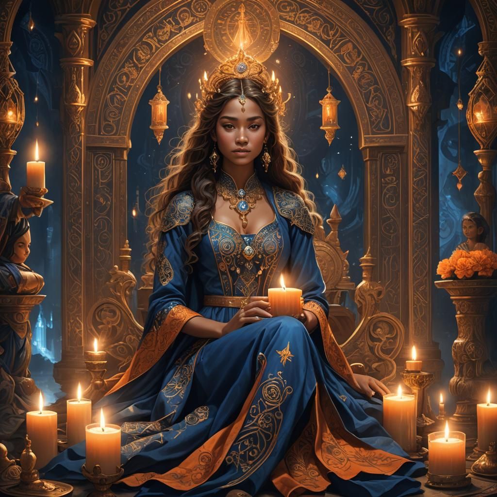 Mystical Woman Portrait in Fantasy Matte Painting