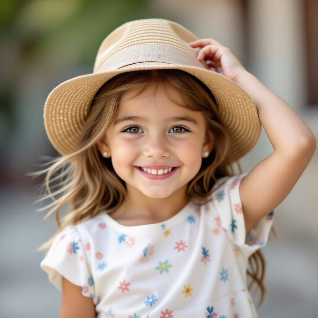 A Happy Young Girl Smiling