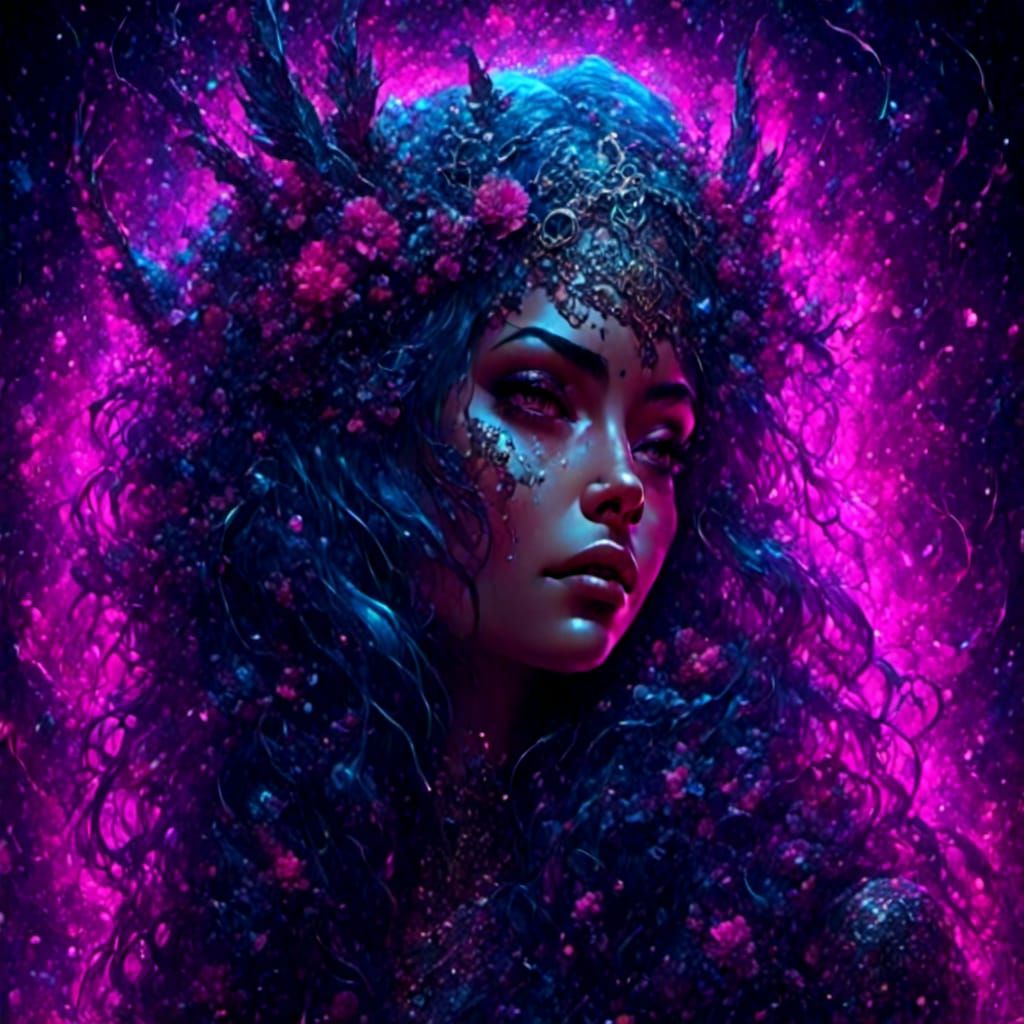 Bioluminescent Portrait in Detailed Fantasy Style