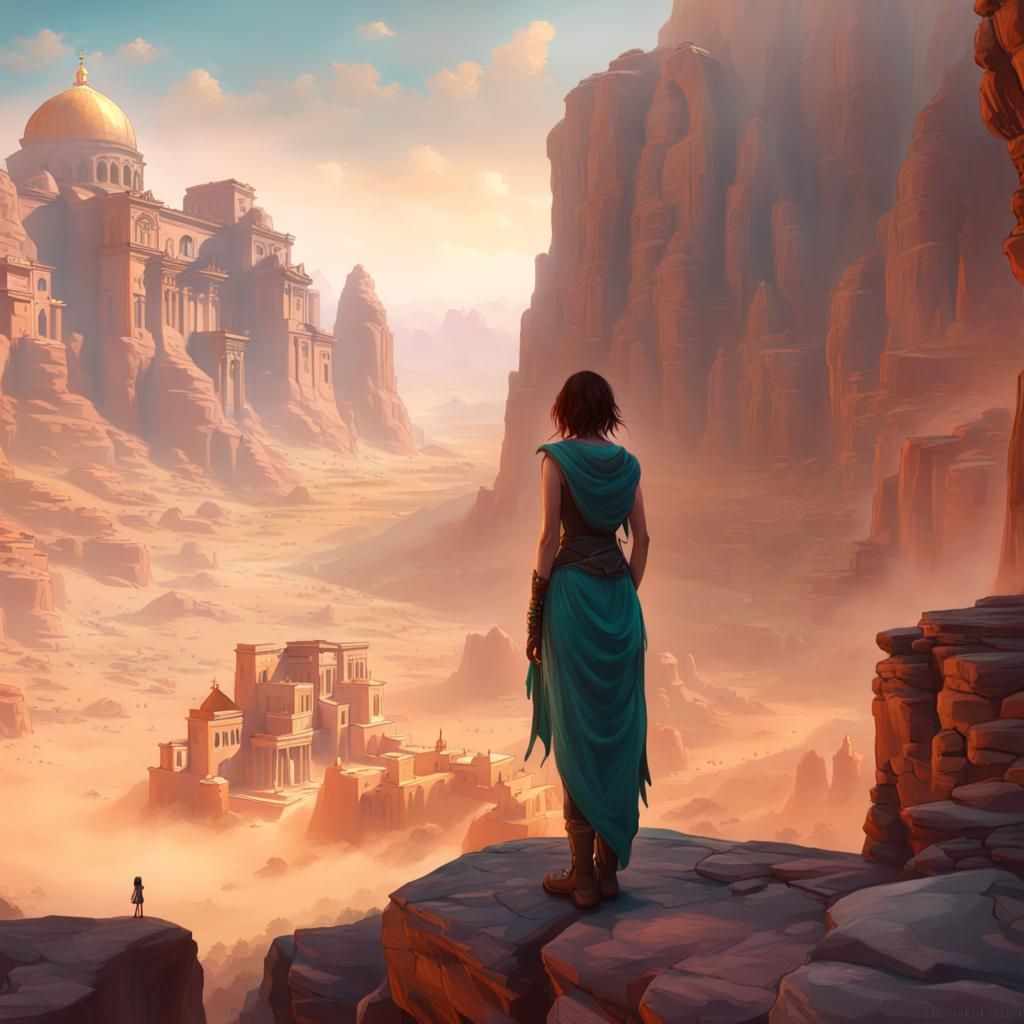 Petra Monastery View: Hyperdetailed Concept Art