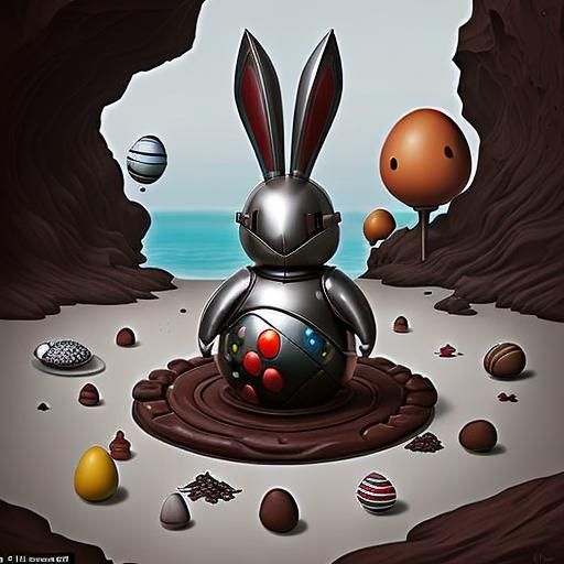 Easter Bunny Knight in Chocolate Armor