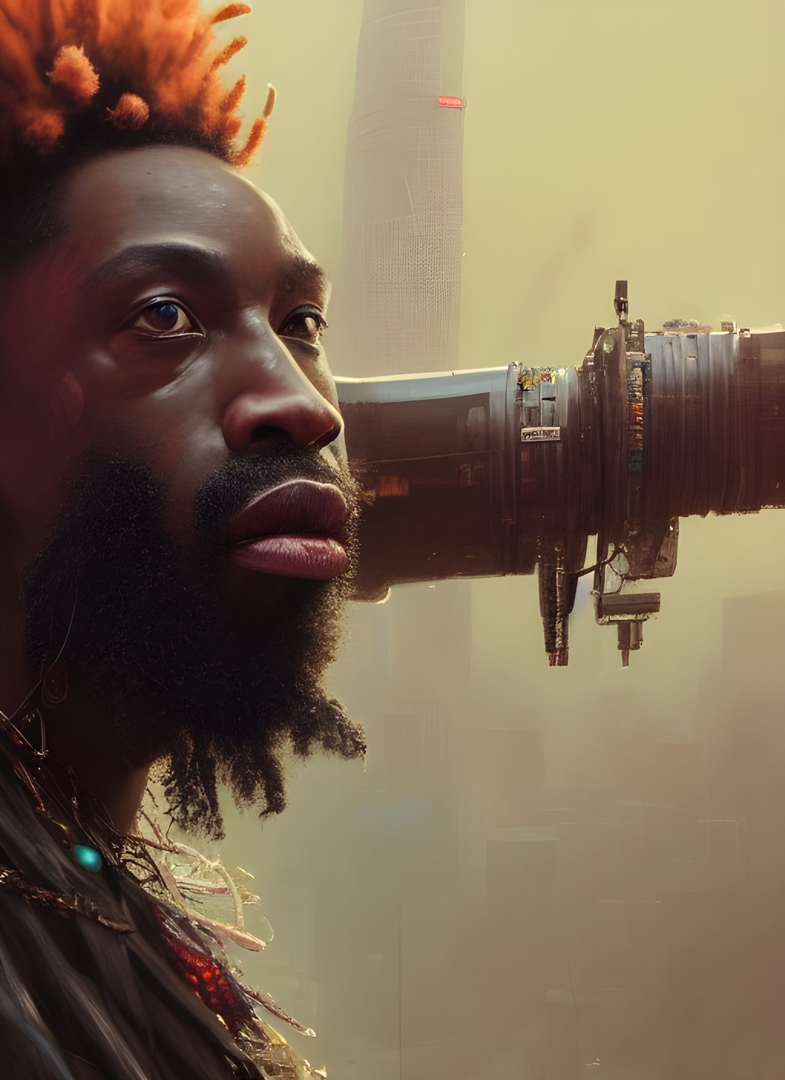 Afropunk Music God Portrait in Cel-Shaded Style