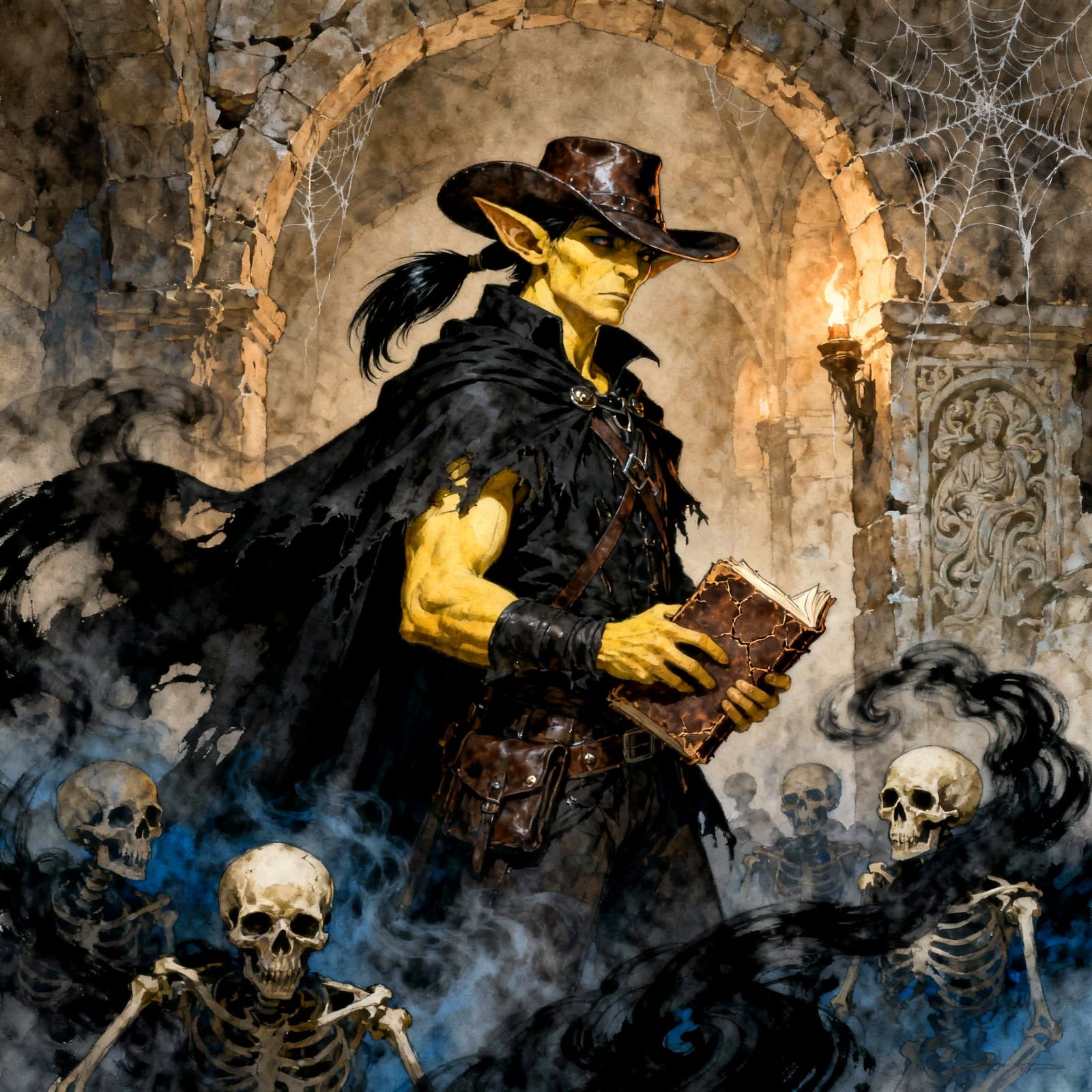 Brooding Hobgoblin Poet with Skeletal Minions