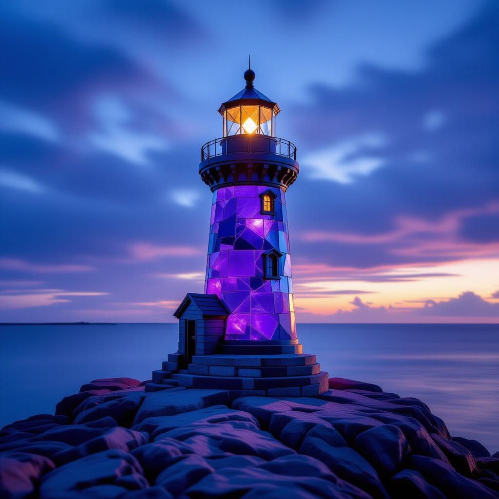 Amethyst Lighthouse on Rugged Coast