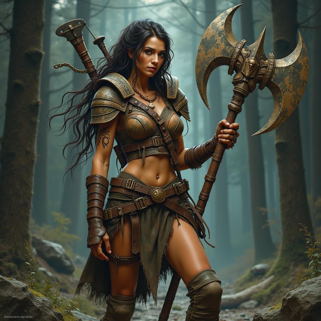 Goliath Warrior with Axe and Crossbow