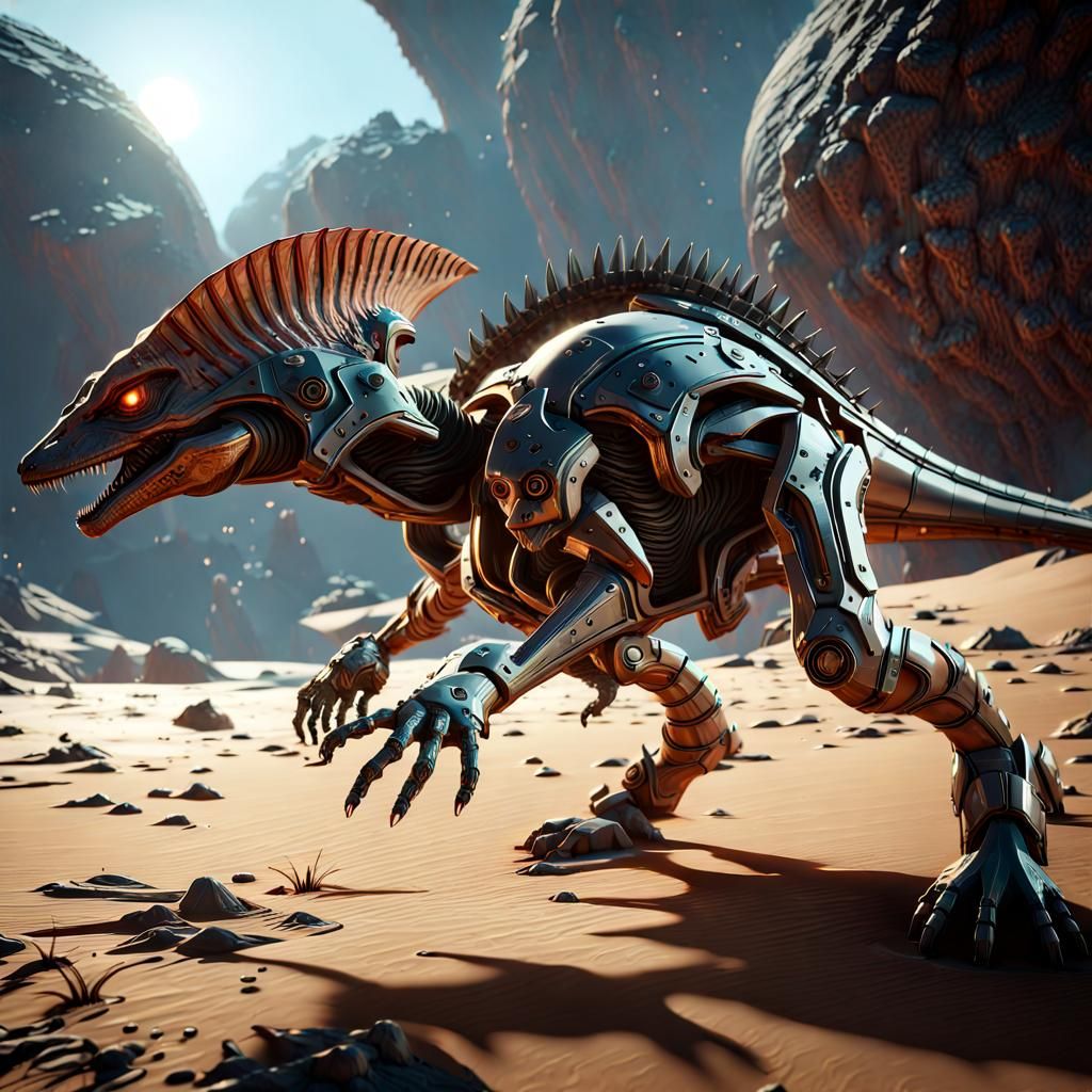 Ornate Armored Dinosaur on Alien Moon