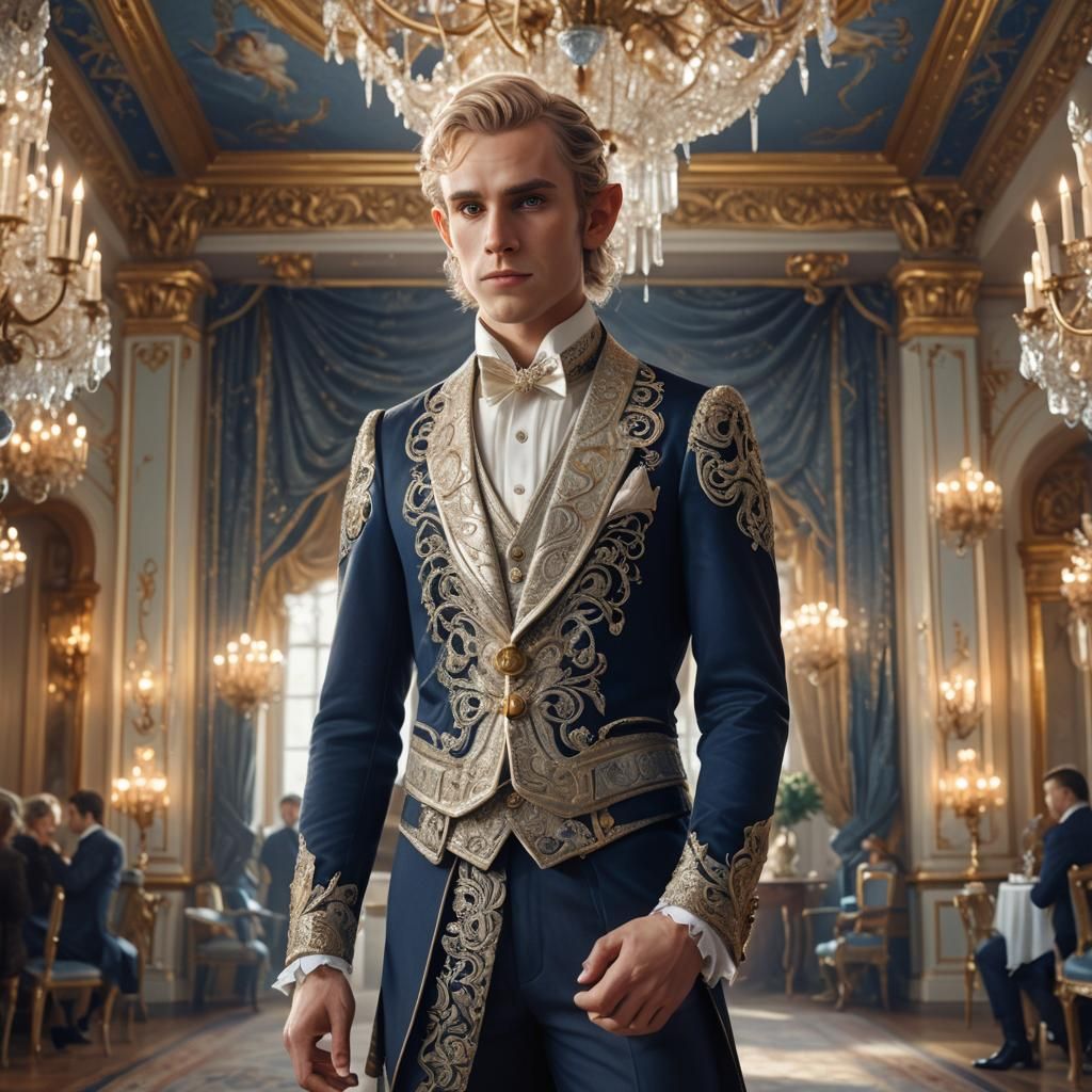 Swedish Elf Portrait in Ornate Ballroom