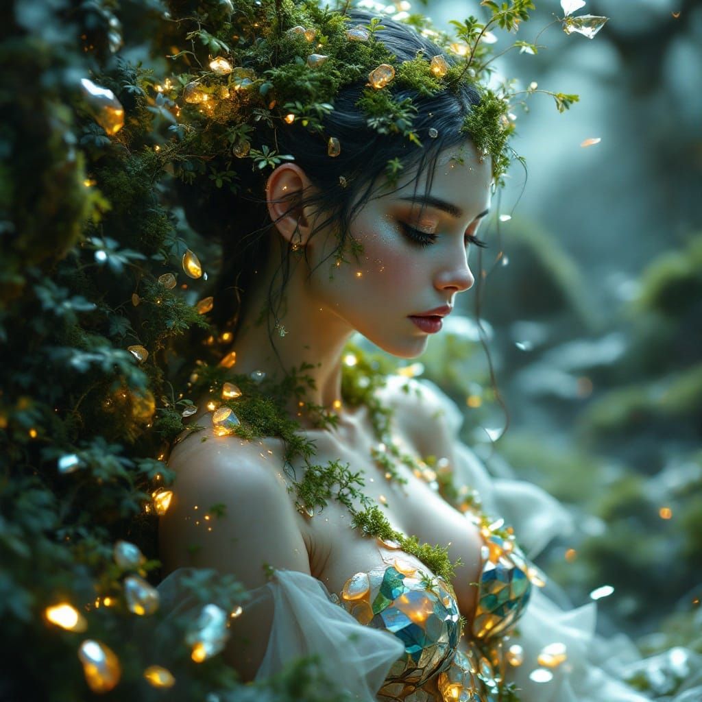 Mystical Forest Being Emerges in Fantasy Art Style