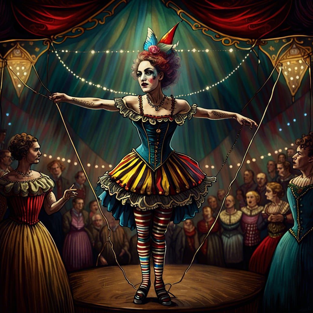Victorian Circus Fairy Tightrope Walker Concept Art