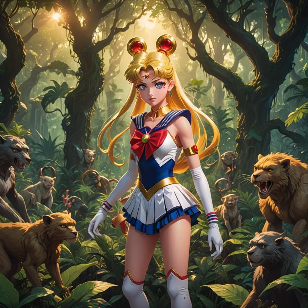 Sailor Moon in Jungle, Anime Concept Art