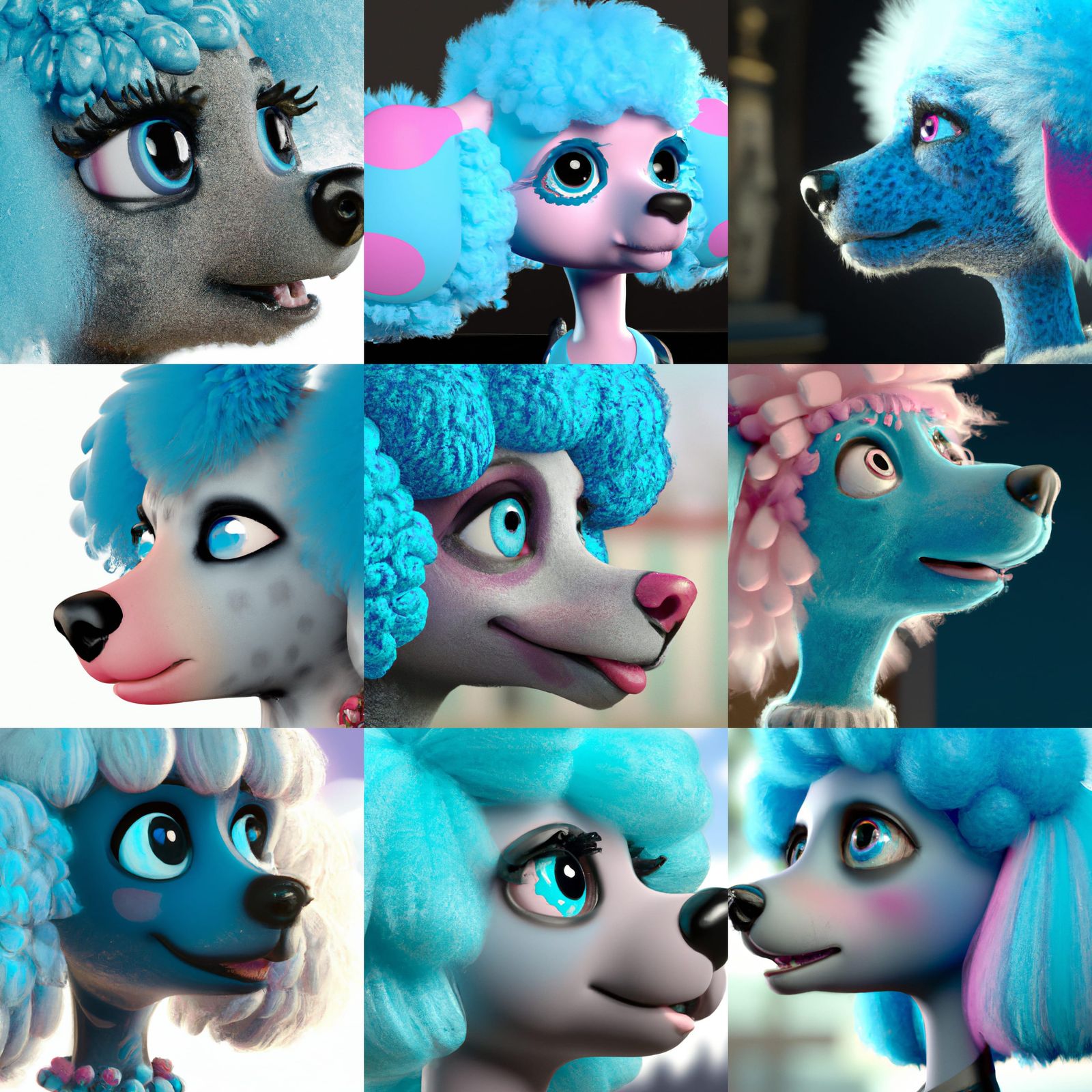Cartoon Poodle Anthro in Detailed Digital Painting