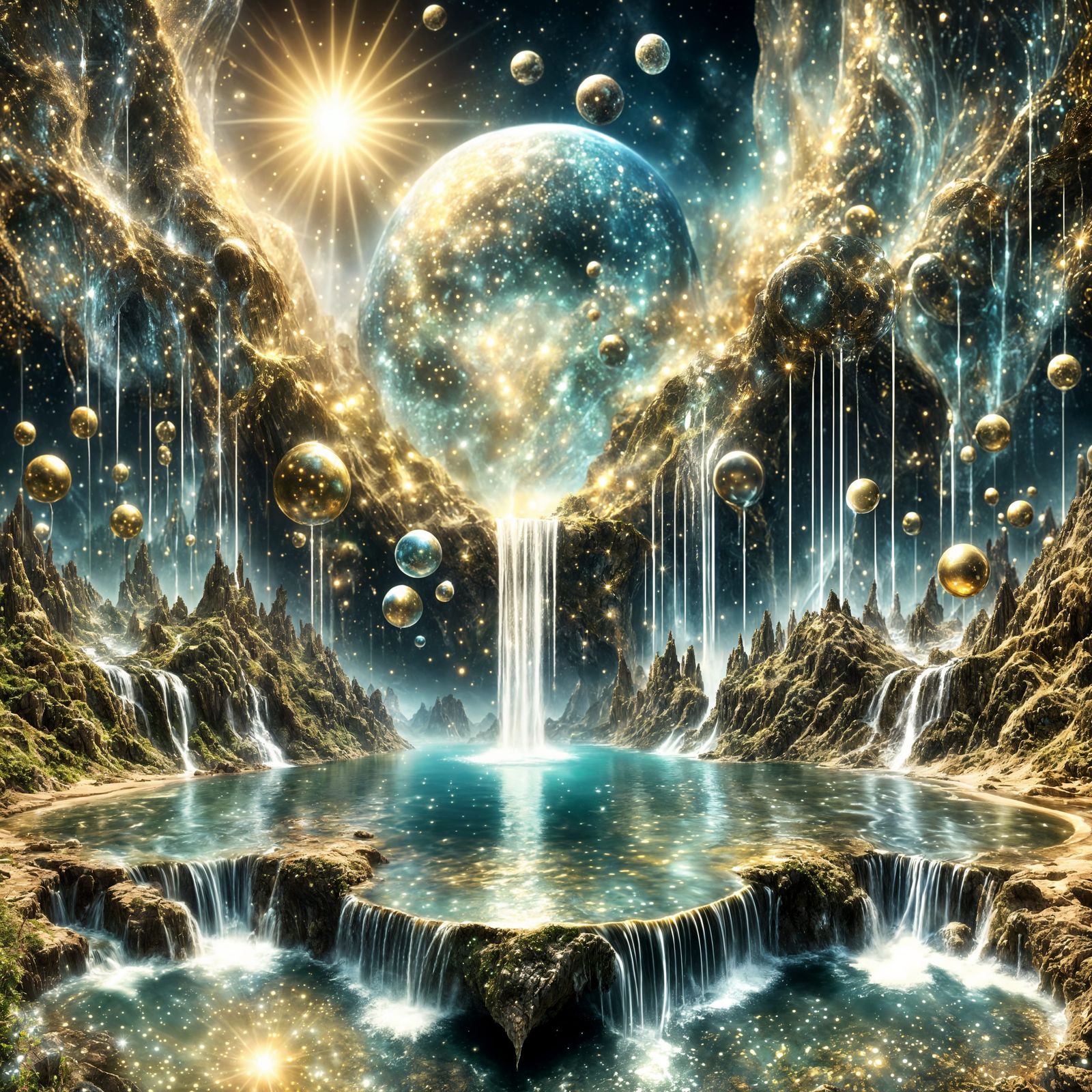 Radiant Futuristic Oasis in the Cosmos
