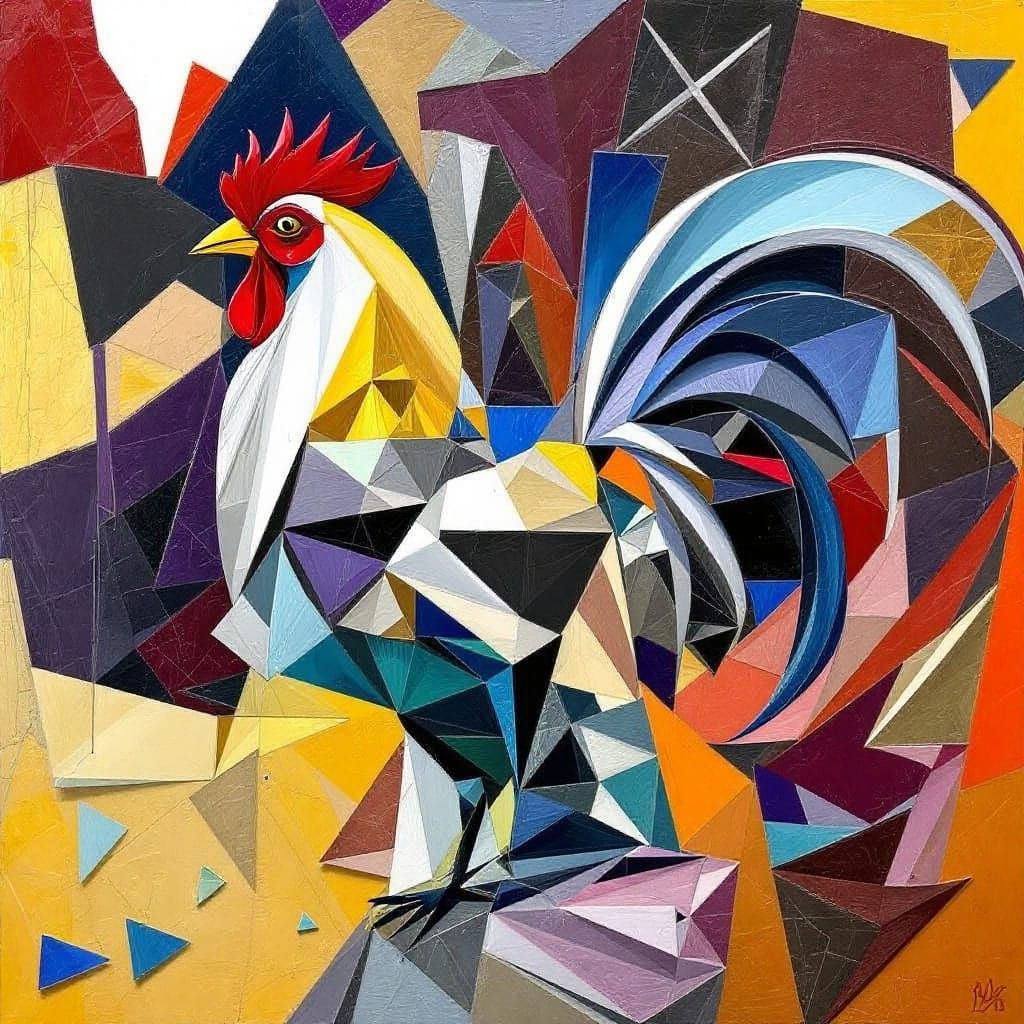 Rooster Rises in Morning Light, Crystalline Forms