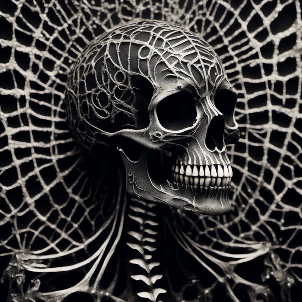 Raven Skeleton Photogram in Man Ray Style