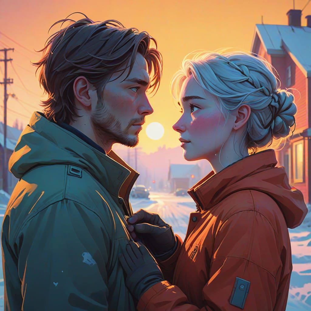 Love in Vibrant Sunset Harmony