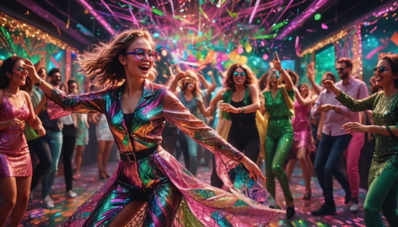 Girl Dancing in Modern Outfit, Hyperrealistic CGI