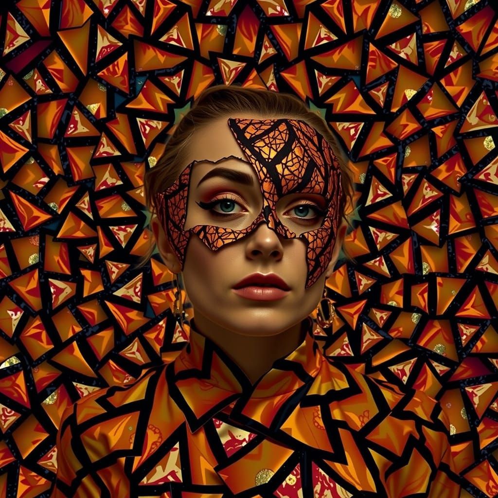 Flamboyant Woman in Chaotic Style with Enigmatic Aura