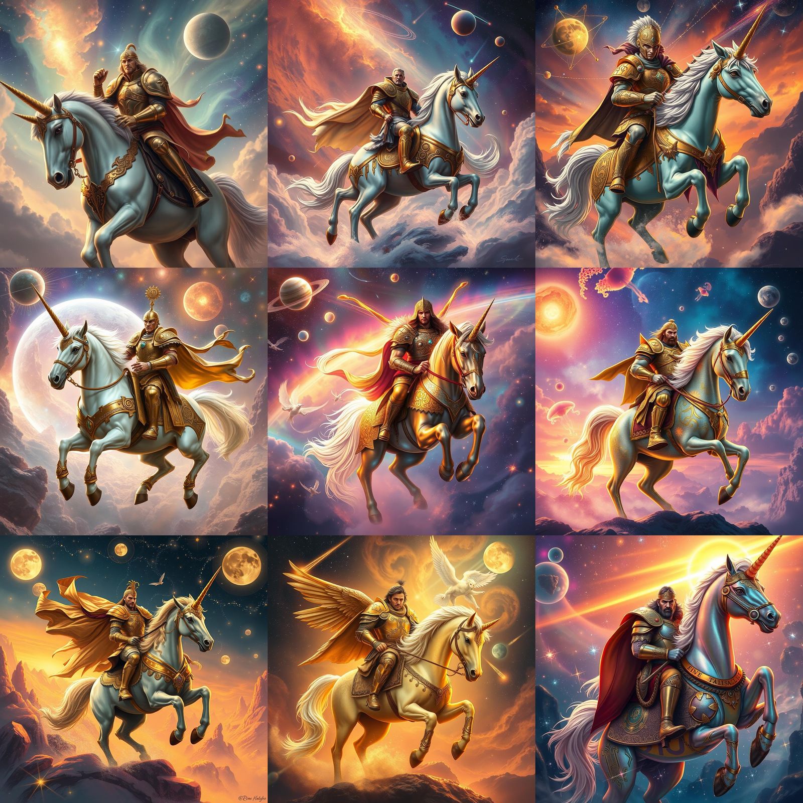 Warrior on Unicorn in Astral Realm