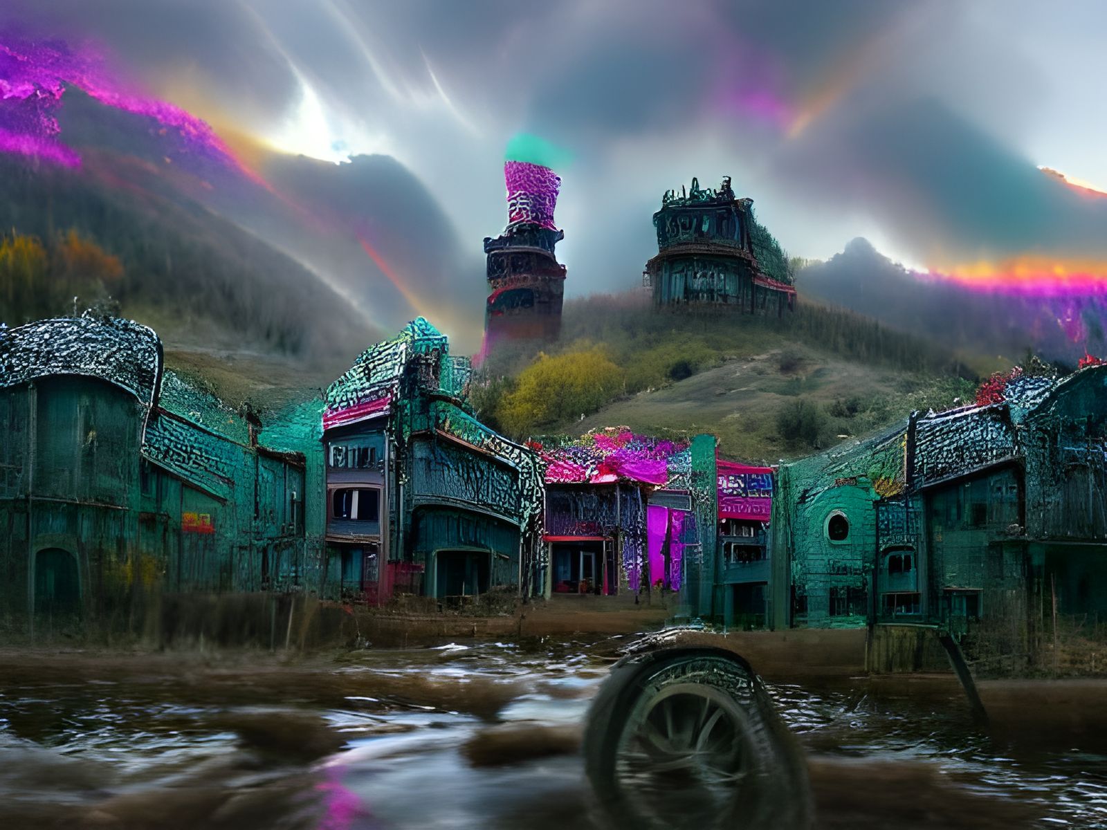 Post-Apocalyptic Wonderland: Psychedelic Fantasy Castle