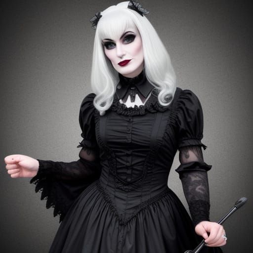 Gothic Brolita Cross Dresser in Victorian-Inspired Elegance