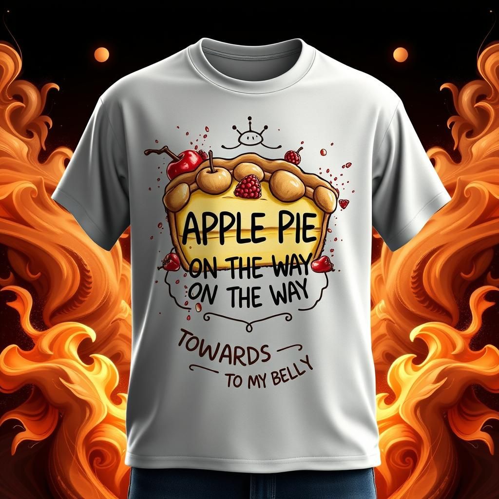 Apple Pie T-Shirt Design, Detailed Matte Painting