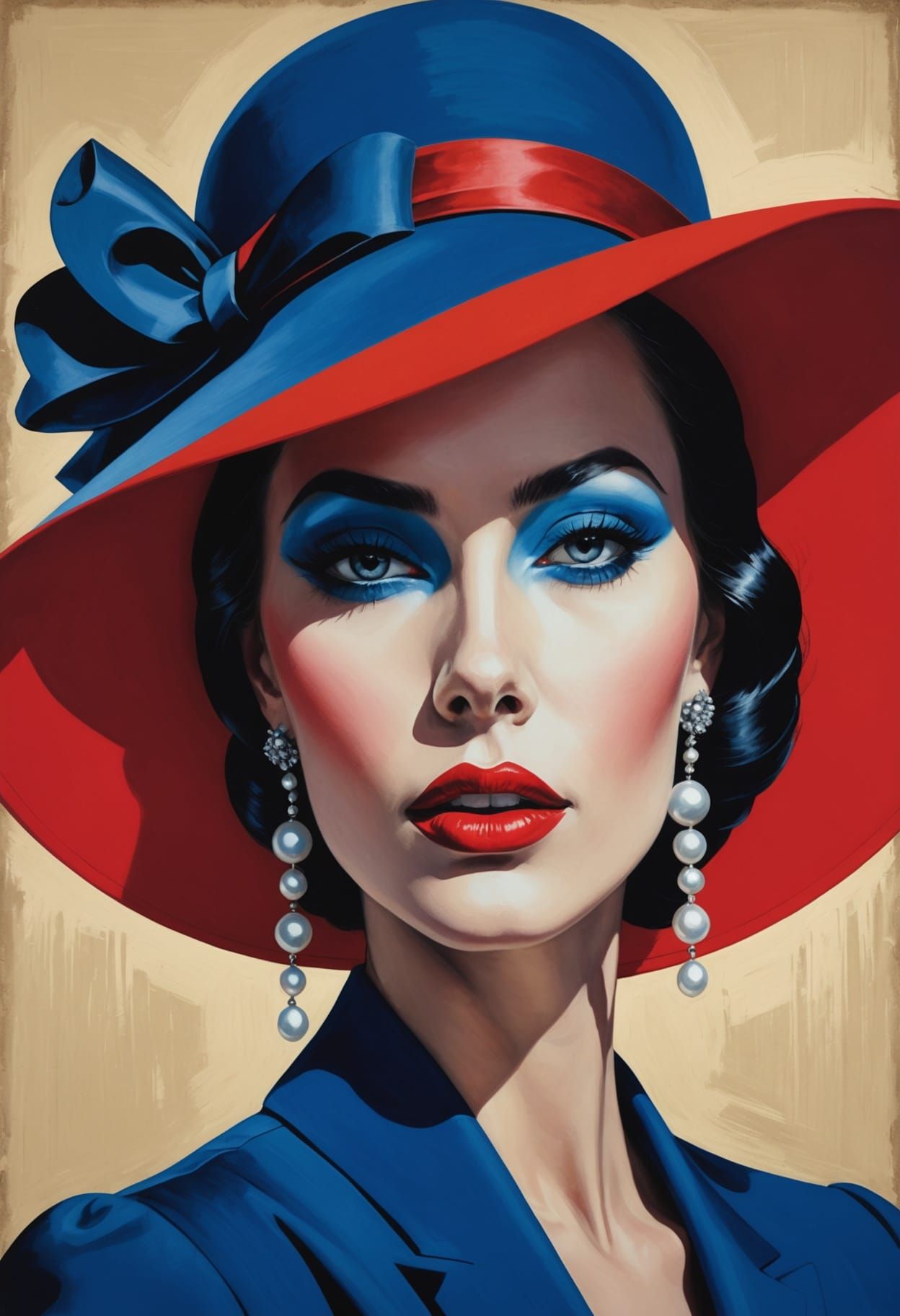 Elegant Woman with Martini in Pop Art Style