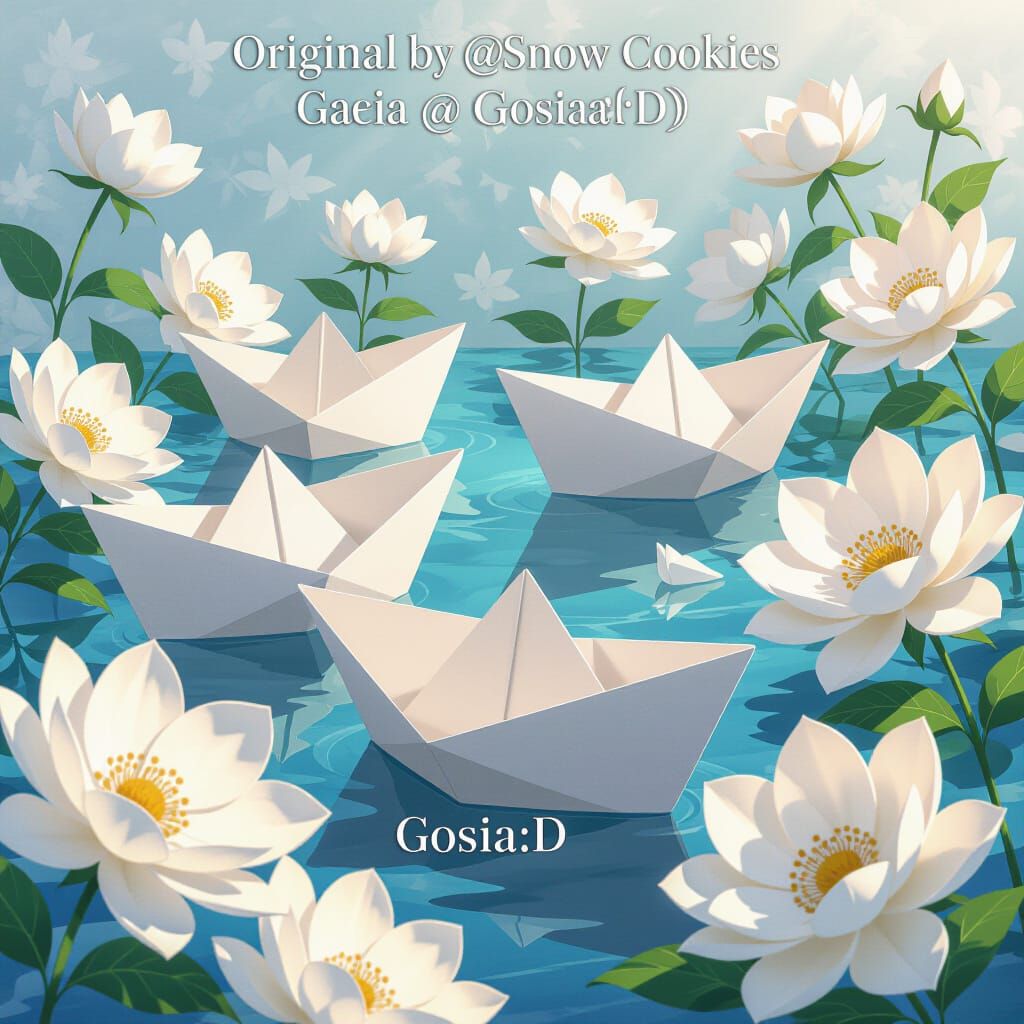 Delicate White Paper Boats Amidst Wondrous Flowers