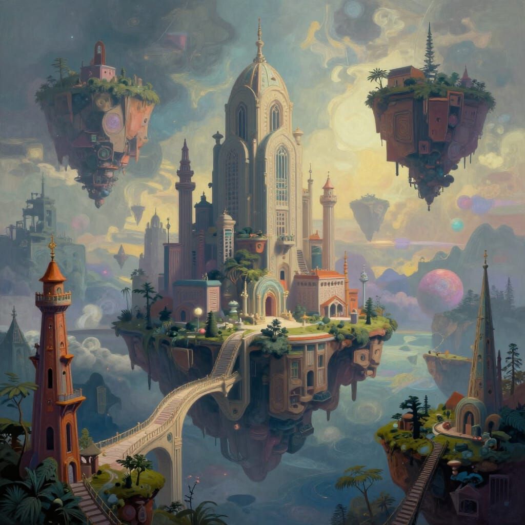 Surreal Digital Matte Painting of Cosmic Wonder