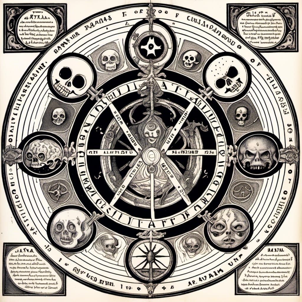 Macabre Metal Album Cover with Star in Circle