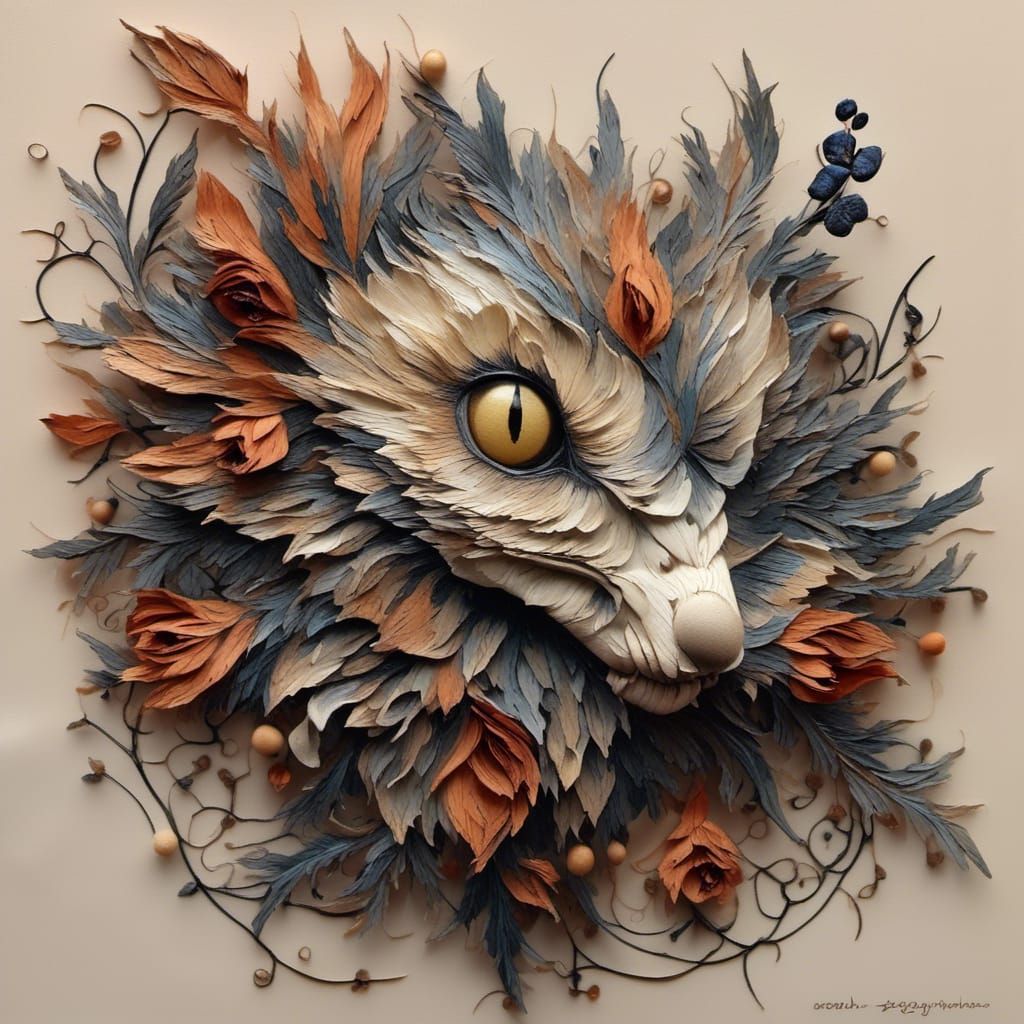 Gothic Bouquet of Dried Flowers in 3D Mixed Media