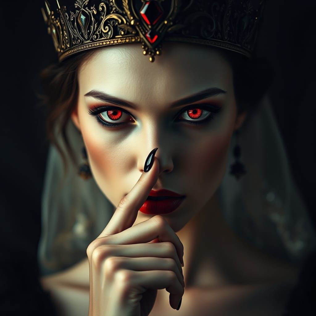 Ethereal Vampire Queen in Ancient Crown