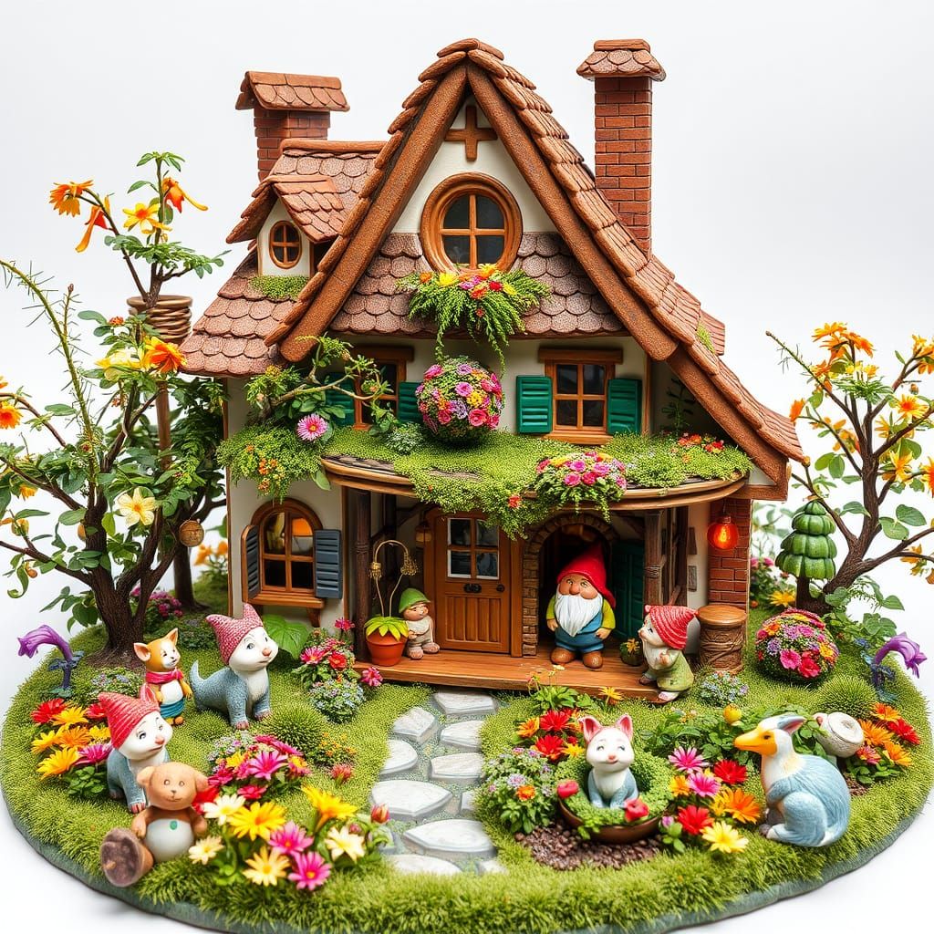 Sustainable Fish Scale House in Whimsical Fairy Tale Setting