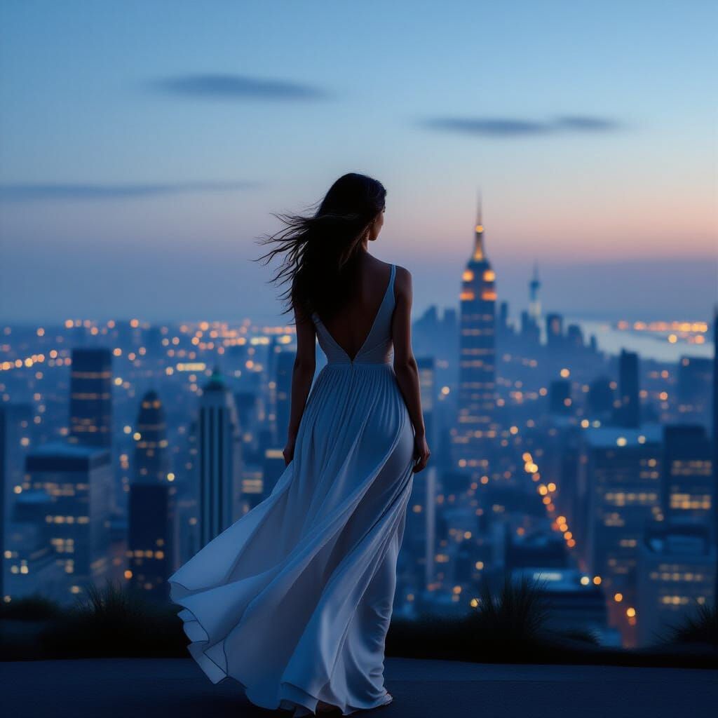 Twilight Metropolis: A Cinematic Portrait of Solitude