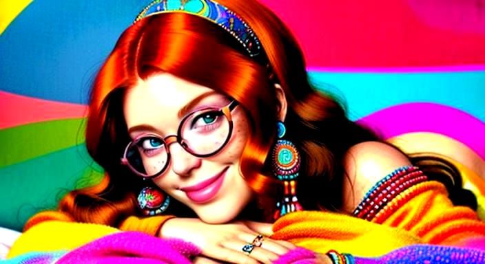 Hippie Chick Sez, "This Is A Pop-Art Painting Of Me, Made By One Of My Boyfriends!"