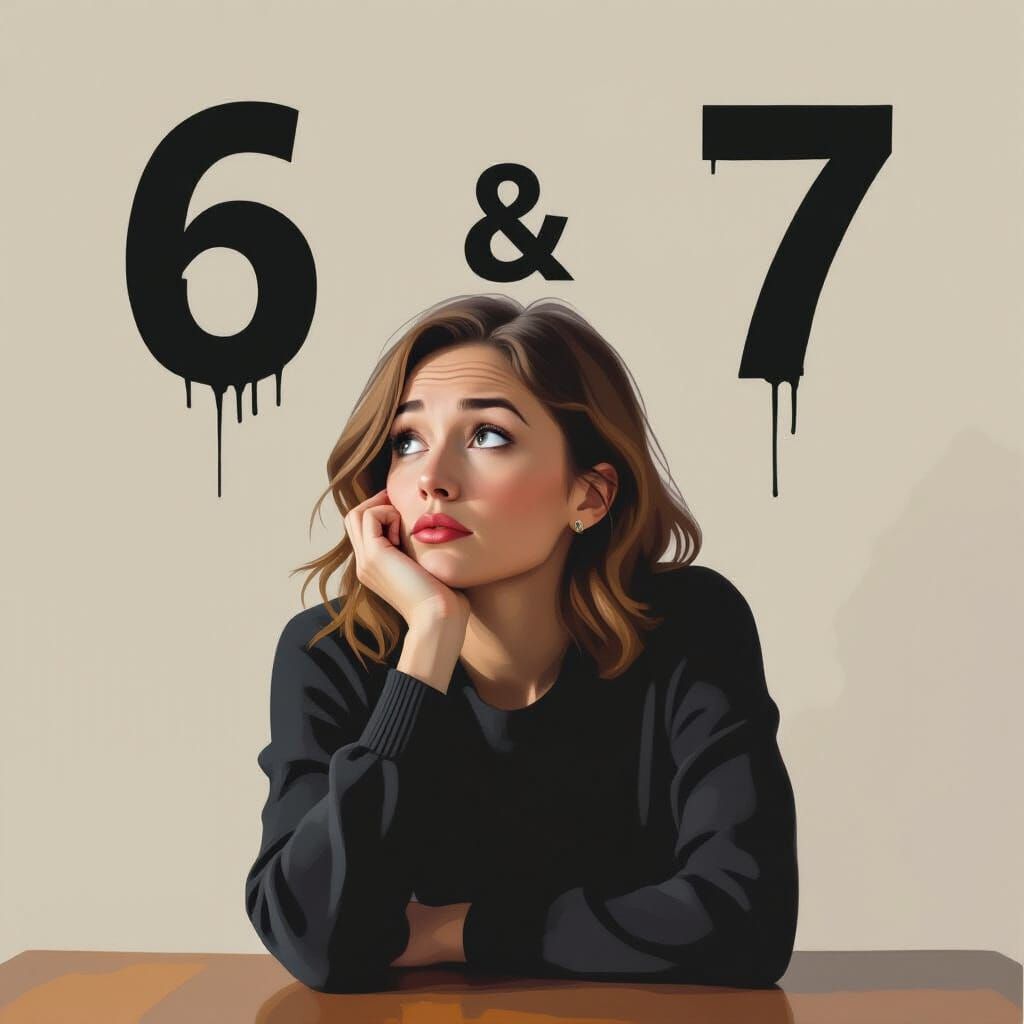 Woman Contemplating Mysteries in Abstract Expressionist Styl...