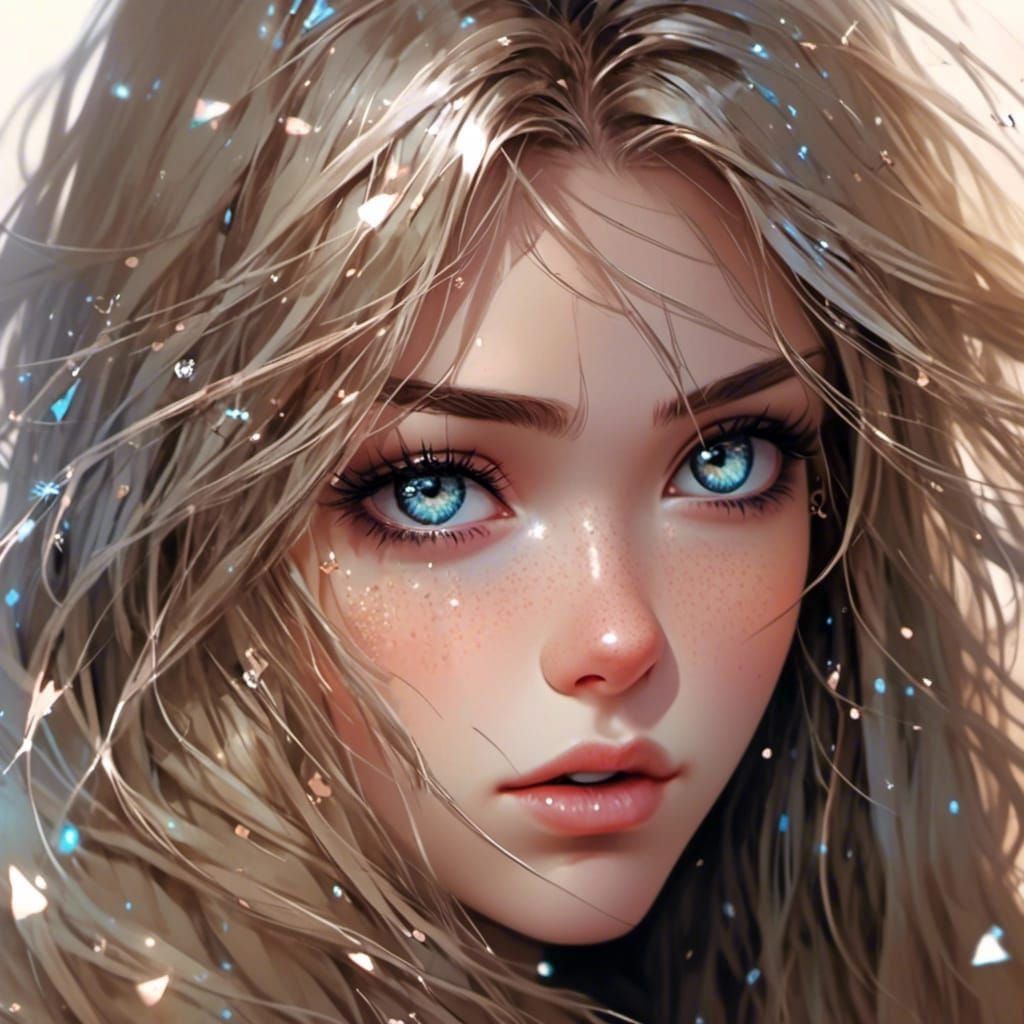 Macro Shot of a Beautiful Woman with Flowing Hair