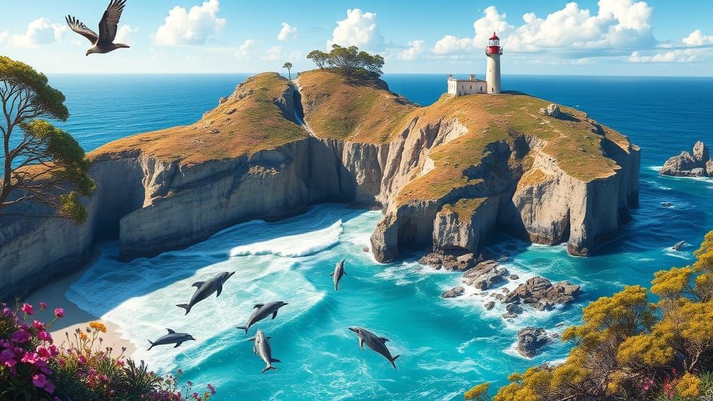 Australia's Coastline as Digital Painting