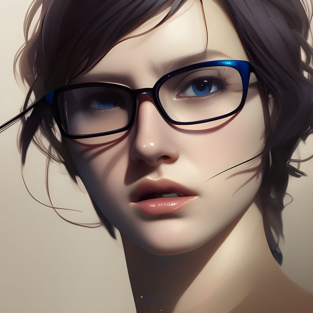 Detailed Portrait of Delightful Nerd in Art Nouveau Style