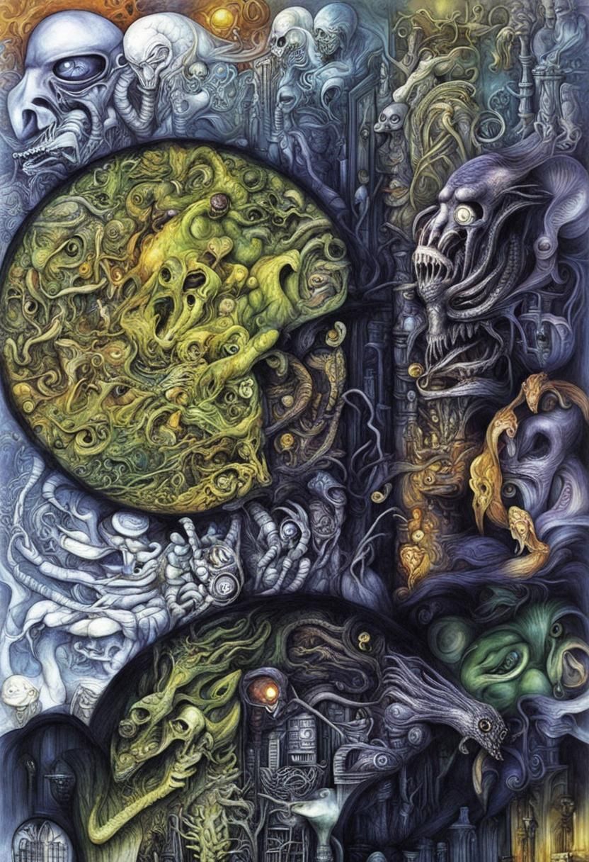 Gothic Biomechanical Landscape Inspired by Giger and Burton