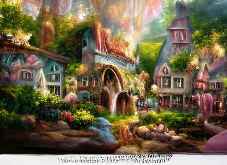 Magical Fairyland Village: Digital Matte Painting