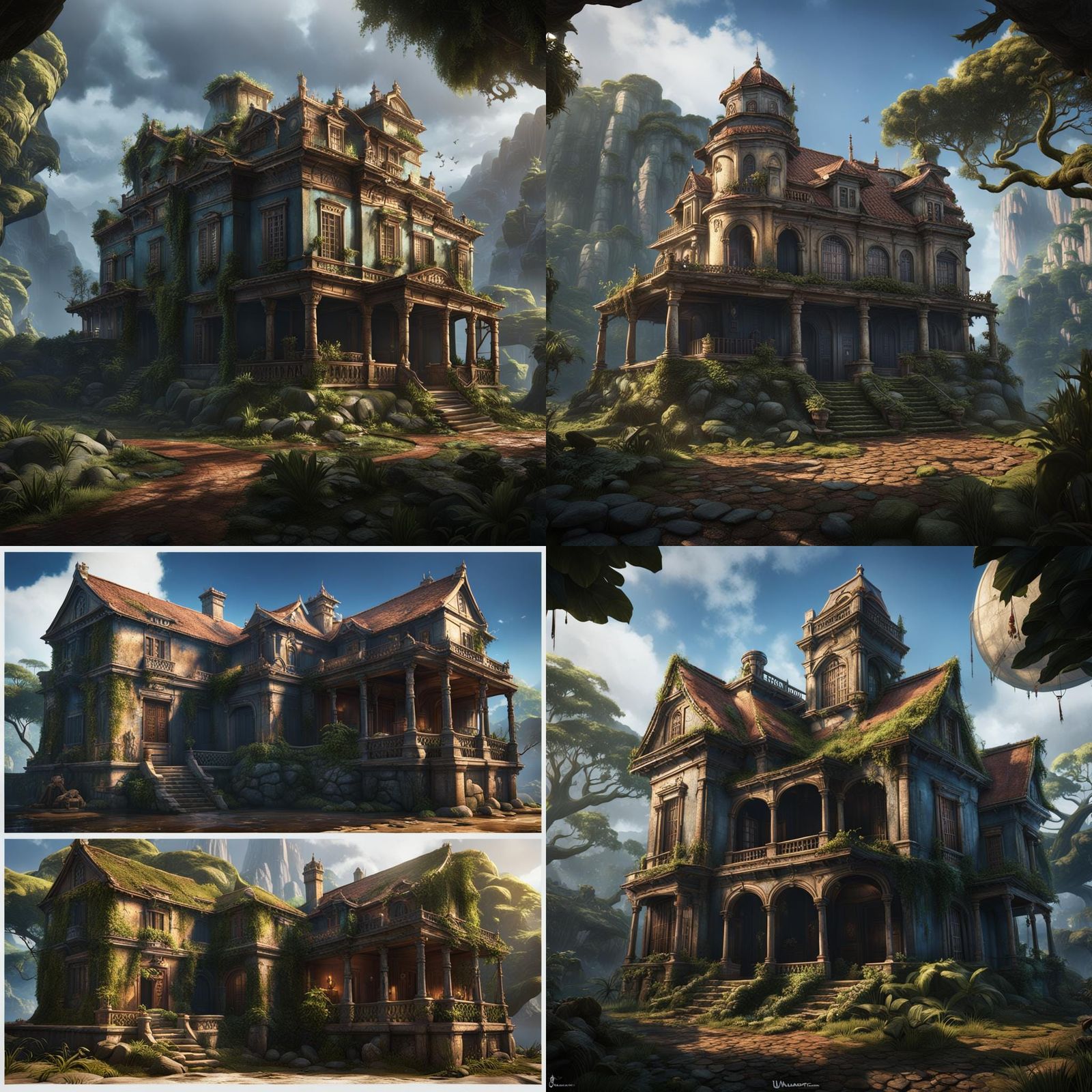 Detailed Matte Painting of Uncharted House