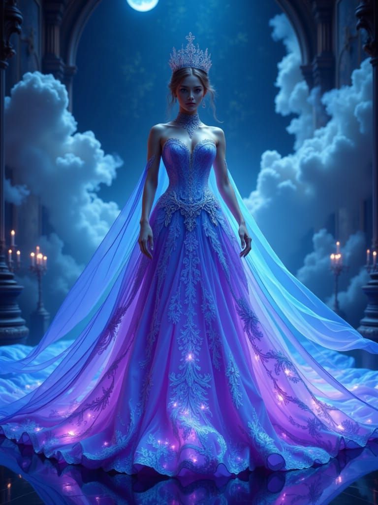 Ethereal Figure in Starlight Dress