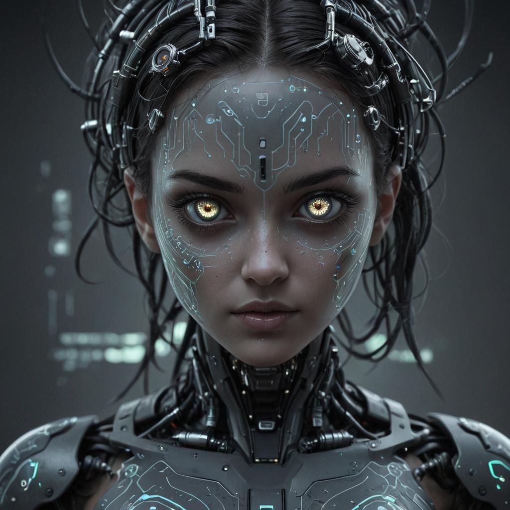 Biopunk Augmented Woman with Cybernetic Eyes