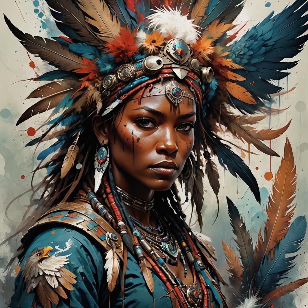 Voodoo Warrior Woman Portrait: Speedpaint Art