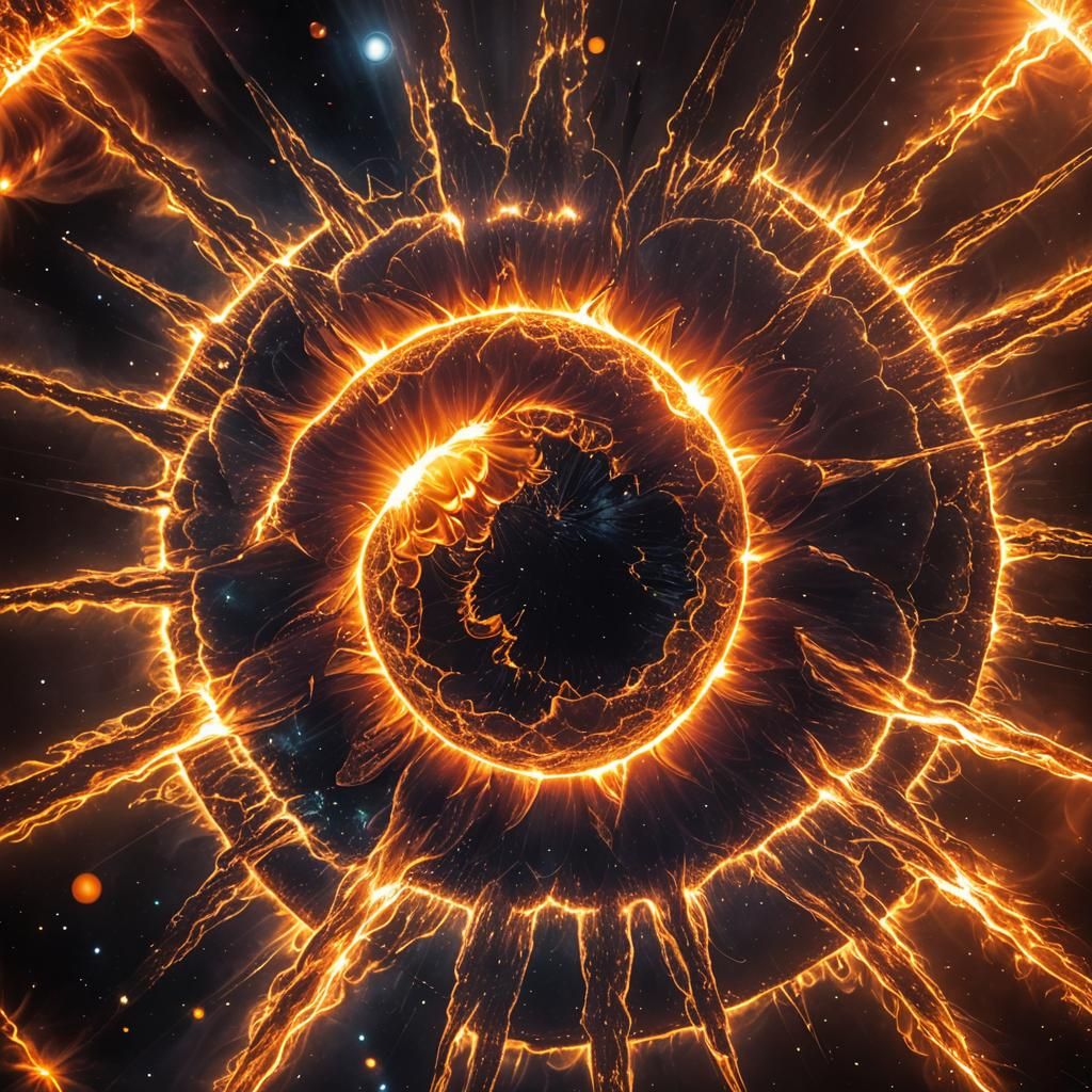 Explosive Solar Flares: Macro Photography of Sun's Corona