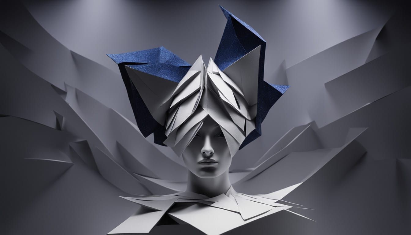 eyes darkly soft clothing 3D origami fractal chromoshadow vi...