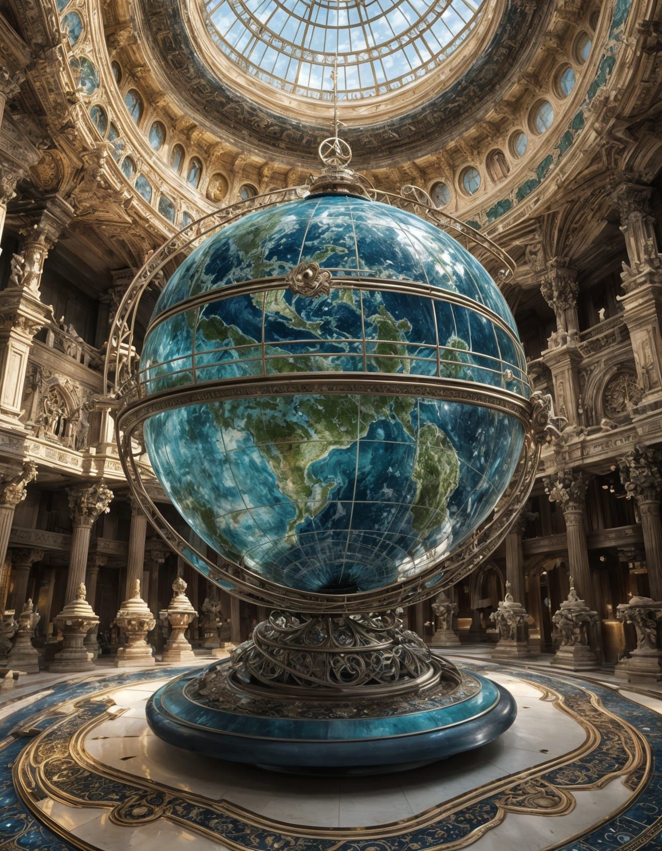 Ornate Orrery of Planet Earth in Arcane Hall