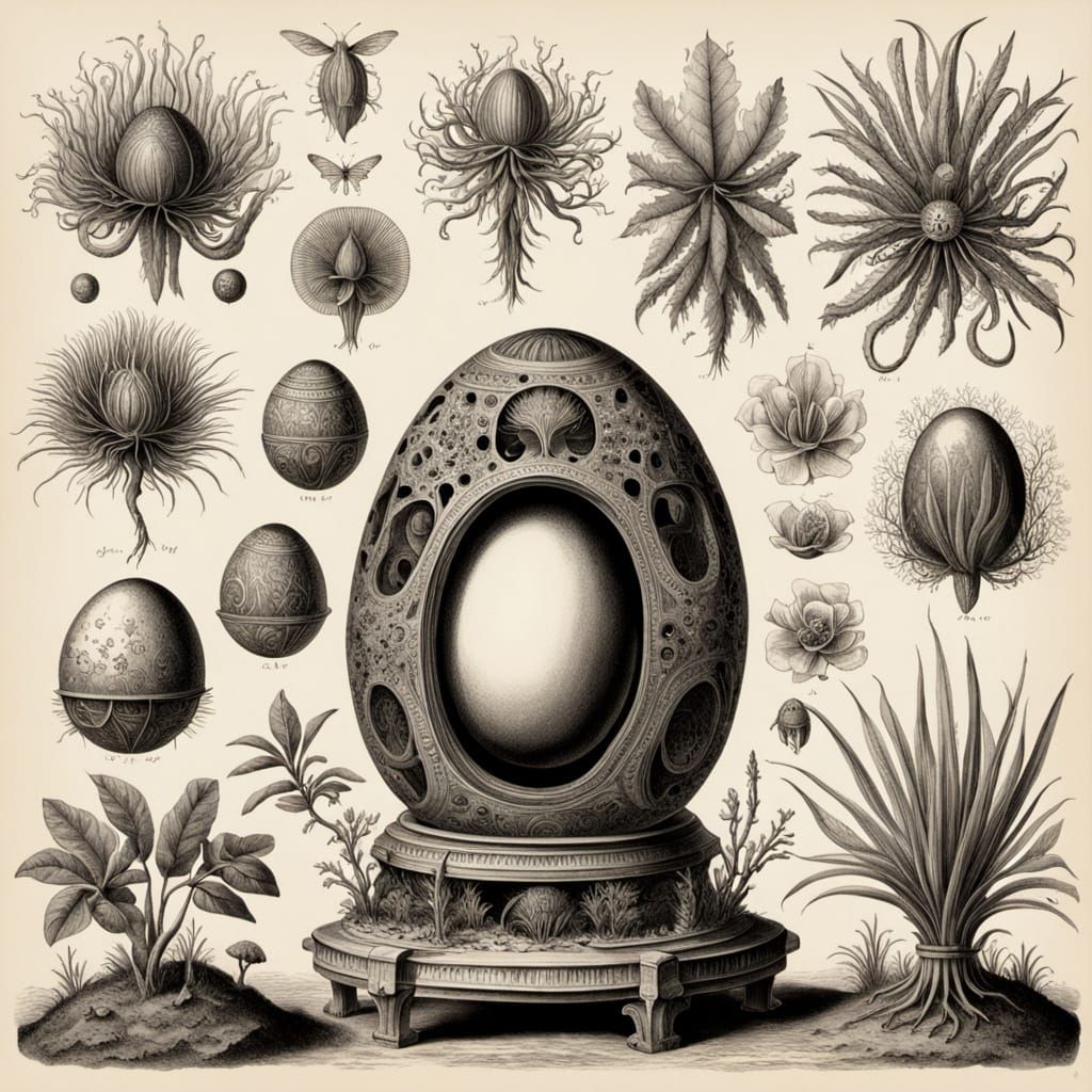 Surrealist Glass Egg as Nature's Miniature Masterpiece