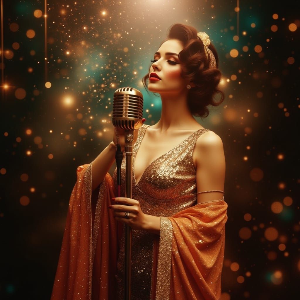 Vintage Starlet Radiates Cabaret Magic